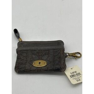 Brand‎ new Fossil Coin Purse ID Holder Leather Wallet blue/gray